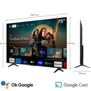 Televisor TCL 75" QLED Smart UHD 4K Google Tv 75T6C