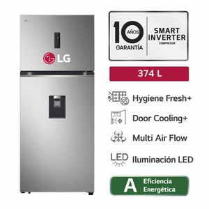 Refrigeradora LG 374L GT37SGP Plateada Hygiene Fresh+ Top Freezer