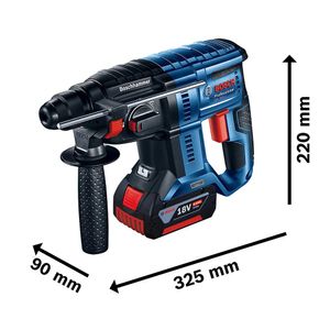 Rotomartillo GBH 180 + 2 bat + Cinceles 3pz + Maleta BOSCH