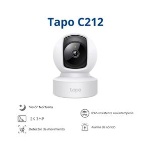 Kit de 2 Cámaras de seguridad Wifi Tapo C212 2K Pan Tilt Conexión Ethernet/Wi-Fi