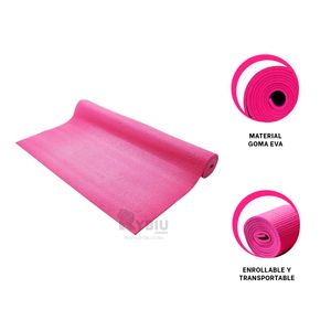Mat de Goma para Pilates Comodo en Rosado Y+Stickers