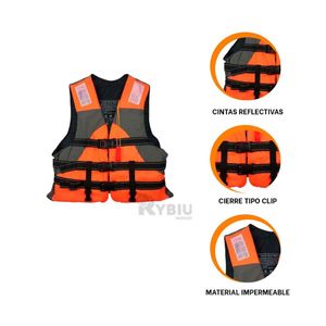Chaleco Salvavidas Impermeable en Color Anaranjado Talla L