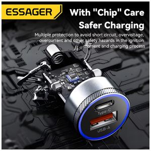 Cargador de coche 54W carga rápida 3,0 USB Y tipo C