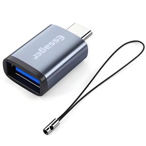 Adaptador OTG Essager USB Hembra A USB C Macho Azul Acero