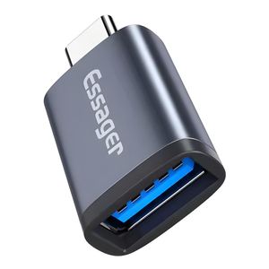 Adaptador OTG Essager USB Hembra A USB C Macho Azul Acero