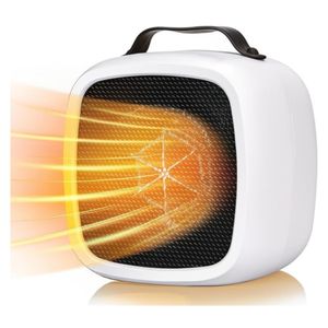 Mini Calefactor Portátil Eléctrico de 500W Calentador Estilo Moderno Blanco