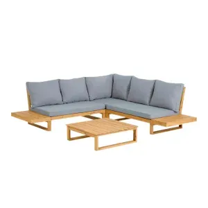 Set de Terraza de Madera en L para 5 Personas Búho Movenda