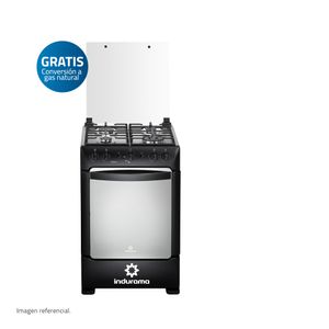 Cocina a Gas INDURAMA 4 Quemadores POMPEYA ZAFIRO Negro