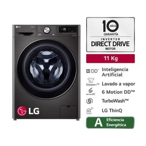 Lavadora Lg Wm11bvc3s6 Carga Frontal 11Kg Negro