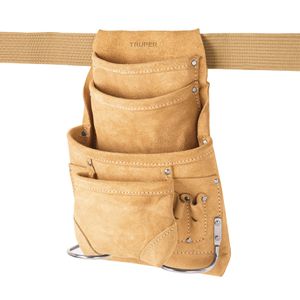 Cinturon Porta Herramientas de Carnaza 12 Compartimentos Truper 11536