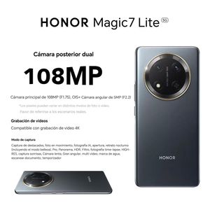 Celular Honor Magic 7 Lite 5G 8GB RAM 256GB Negro Titanio + Estuche de regalo