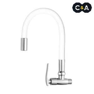 Llave de Lavadero Flexible a la Pared Blanco C&A