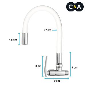 Llave de Lavadero Flexible a la Pared Blanco C&A