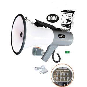 Megáfono Recargable de 90W Batblack BT-ER99 con Sistema de Grabacion y Sirena