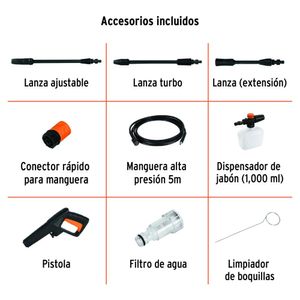 Hidrolavadora Eléctrica Portatil 1400W 1500PSI 102095 + Manguera 10 mt 16050 TRUPER