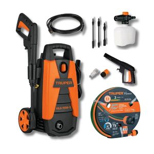 Hidrolavadora Eléctrica Portatil 1400W 1500PSI 102095 + Manguera 10 mt 16050 TRUPER