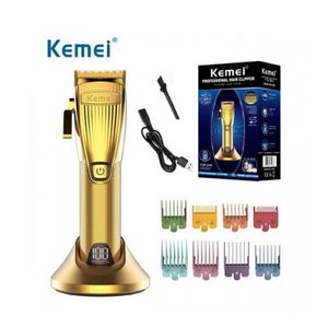 Cortadora de Cabello Kemei KM-K32S con Base de Carga Dorado