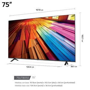Televisor LG LED 75'' UHD 4K ThinQ AI 75UT8050 (2024)