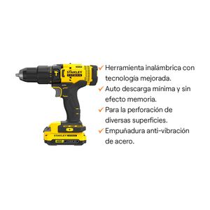 COMBO Taladro 20V Max SCD711C2K-B2 Stanley + Sierra Circular SC16 1600W + 2 Discos 7-1/4" Stanley