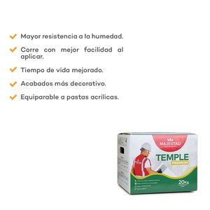 COMBO Majestad: Pintura Látex Mate Blanco 1 galón + Temple Premium Blanco Mate 20kg + Imprimante Acrílico Latex 1 galón + Sellador para muros 1 galón