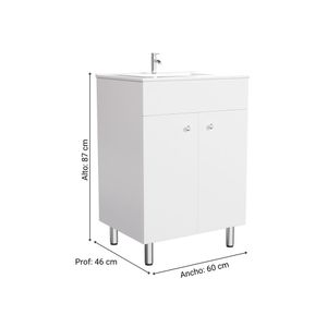 COMBO Baño Orange: Inodoro One Piece Antártico Brillante + Vanitorio Viena 60cm Blanco