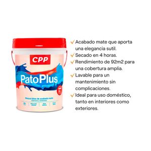 COMBO Pintura Látex Patoplus blanco 4 galones CPP + Sellador CPP 4 galones