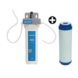 COMBO Agua Vida: Purificador 1 Etapa Bajo Lavadero + Cartucho Repuesto Filtro Carbono Activado