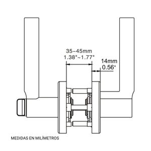 COMBO Werken: Puerta HDF + Marco + 3 Bisagras + Kit de Instalación 75x207cm + Manija para Dormitorio Black Mate