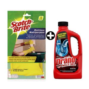 COMBO Desatorador Drano Plus 946ml + Guante 3M Scotch-Brite Multiuso T6