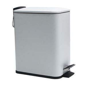 Papelera rectangular metal con pedal 5 litros Blanco Orange