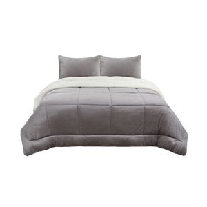Edredón OI25 Flannel Sherpa Taupe Queen