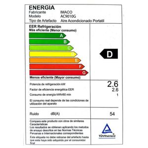AIRE ACONDICONADO PORTATIL IMACO 9000 BTU AC9010G