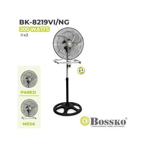 Ventilador Bossko 3 En 1 De 18″ 200W BK-8219VI/NG X2 UNIDADES