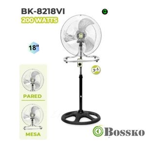VENTILADOR BOSSKO 3 EN 1 BK-8218VI / METAL