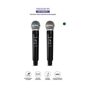 Micrófono Maxtron Vocalist RX MX7238RX Wireless Karaoke Pack x2