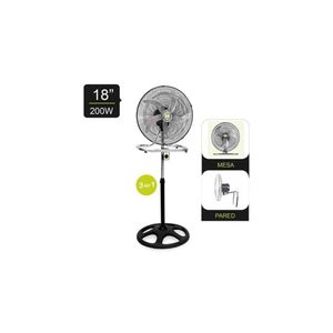 Ventilador BOSSKO de 5 Aspas 3 en1 De 18 PULGADAS BK-8219VI/NG - NEGRO