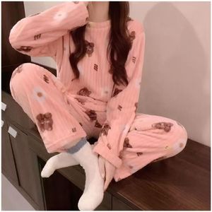 Pijama de Felpa 2 Piezas Kawaii Ositos Mujer