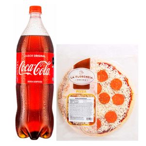 Pack Pizza Pepperoni Familiar LA FLORENCIA 1un + Gaseosa COCA COLA Botella 1.5L