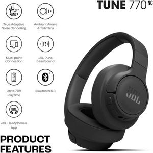 JBL Tune 770NC Auriculares inalámbricos on-ear Negro