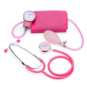 Tensiómetro Manual Aneroide con Estetoscopio KAMED Rosado