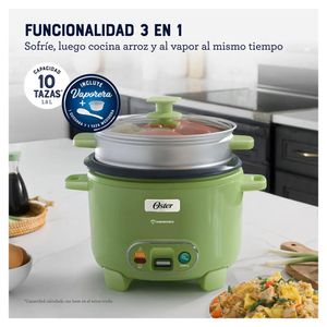 Olla Arrocera Oster 1.8L 3 en 1 Función de Sofrito Vaporera Verde