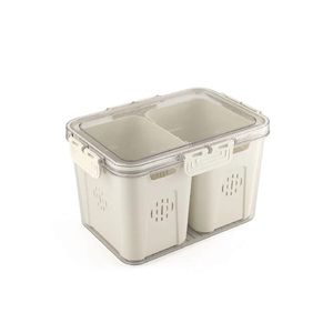 Organizador de Alimentos rectangular con tapa FB-02 Blanco+transparent