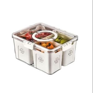 Organizador para alimentos 4 compartimentos con asa FB-04 - Blanco
