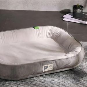 Cama Para Mascotas Extra Suave Gris Blanco - Talla M