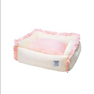 Cama Para Perros Suave Piel De Conejo AmarilloRosa - Talla S