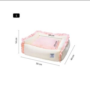 Cama Para Perros Suave Piel De Conejo AmarilloRosa - Talla S