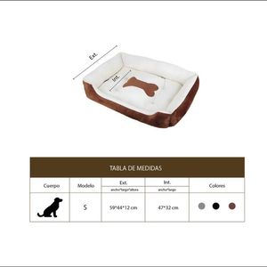 Cama Para Perros Antideslizante y Lavable Marrón - Talla S