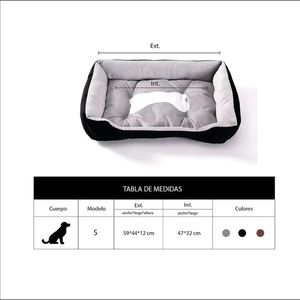 Cama Para Perros Antideslizante y Lavable Negro - Talla S
