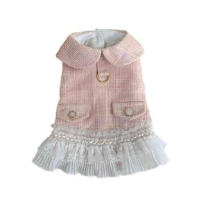 Ropa Para Perros Vestido Falda Plisada Rosado - Talla L
