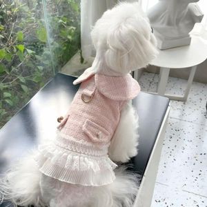 Ropa Para Perros Vestido Falda Plisada Rosado - Talla L